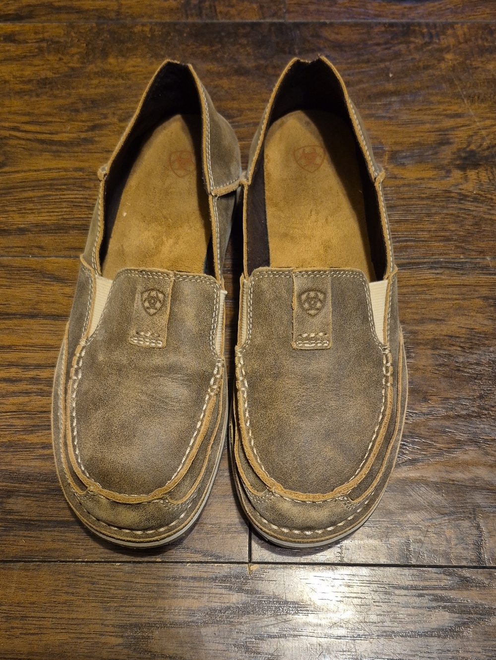 Ariat Women's Distressed Brown Leather Slip-On Loafers
